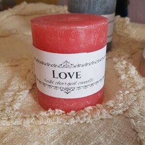 Reiki Charged Ritual Love Coral Pink Candle | Optima Healing | 3" Pillar Candle